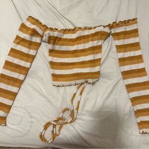 Forever 21 Striped Off-Shoulder Top